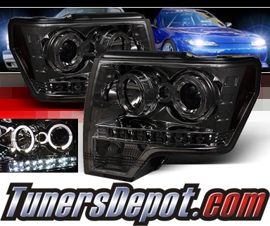Sonar® LED Halo Projector Headlights (Smoke) - 09-13 Ford F150 F-150