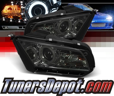 Sonar® LED Halo Projector Headlights (Smoke) - 10-12 Ford Mustang (w/o Stock HID)