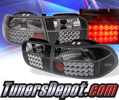 Sonar® LED Tail Lights (Black) - 92-95 Honda Civic 2/4dr.