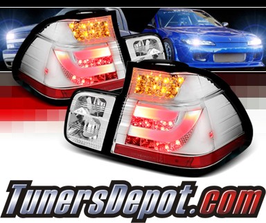 Sonar® LED Tail Lights (Chrome) - 02-05 BMW 328i E46 4dr Sedan (w/ Strip Style)
