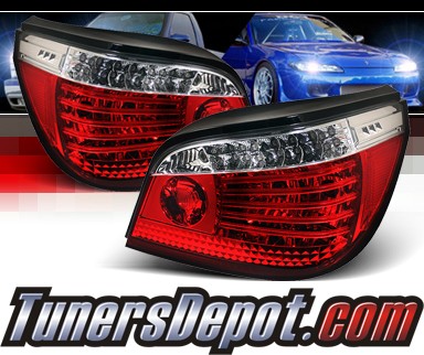 Sonar® LED Tail Lights (Red/Clear) - 04-07 BMW 550i E60 4dr. Sedan