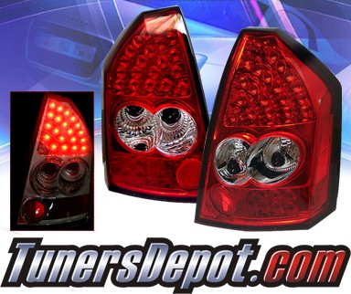 Sonar® LED Tail Lights (Red/Clear) - 05-07 Chrysler 300