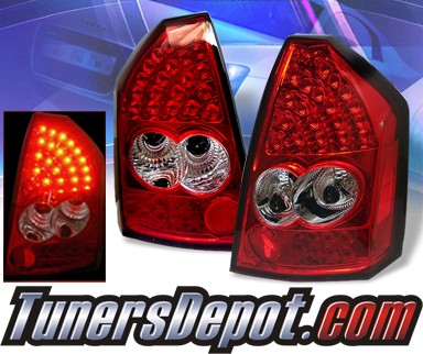 Sonar® LED Tail Lights (Red/Clear) - 05-07 Chrysler 300C