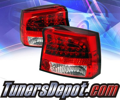Sonar® LED Tail Lights (Red/Clear) - 06-08 Dodge Charger