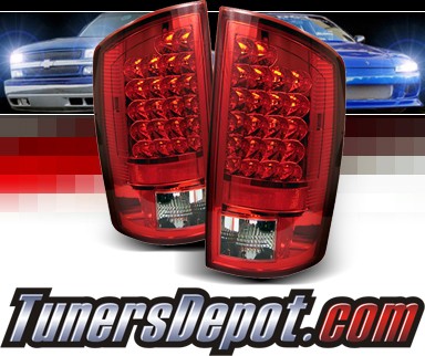 Sonar® LED Tail Lights (Red/Clear) - 07-08 Dodge Ram Pickup 1500