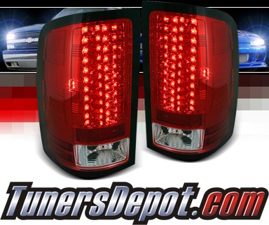 Sonar® LED Tail Lights (Red/Clear) - 07-13 GMC Sierra