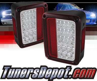 Sonar® LED Tail Lights (Red/Clear) - 07-14 Jeep Wrangler