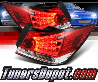 Sonar® LED Tail Lights (Red/Clear) - 08-12 Honda Accord 4dr