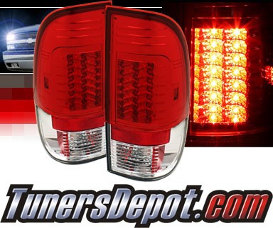 Sonar® LED Tail Lights (Red/Clear) - 08-13 Ford F-250 F250 (Gen 2)