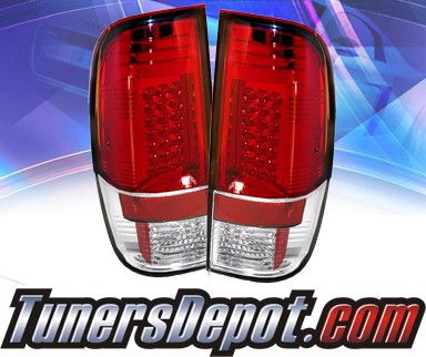 Sonar® LED Tail Lights (Red/Clear) - 08-13 Ford F350 F-350 Super Duty