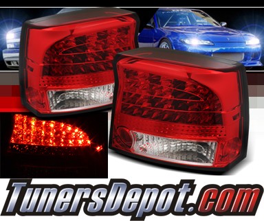 Sonar® LED Tail Lights (Red/Clear) - 09-10 Dodge Charger