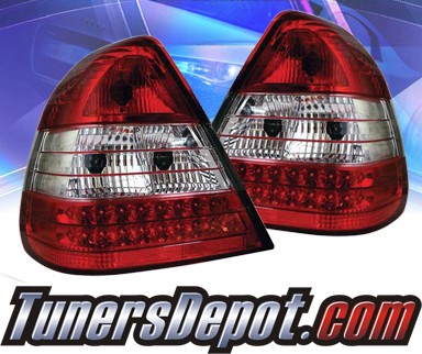 Sonar® LED Tail Lights (Red/Clear) - 96-00 Mercedes Benz C240 W202