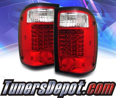 Sonar® LED Tail Lights (Red/Clear) - 98-00 Ford Ranger