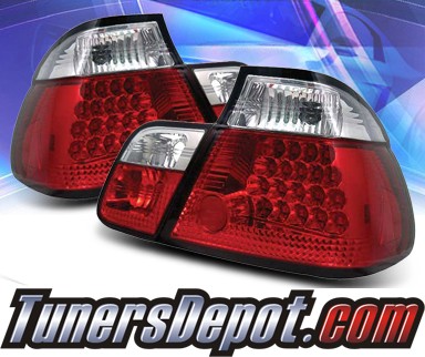 Sonar® LED Tail Lights (Red/Clear) - 99-01 BMW 325i E46 4dr Sedan