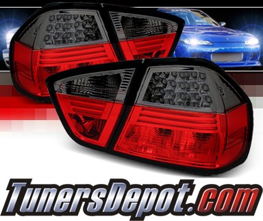 Sonar® LED Tail Lights (Red/Smoke) - 06-08 BMW 330i E90 4dr. Sedan