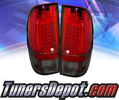 Sonar® LED Tail Lights (Red/Smoke) - 08-13 Ford F250 F-250 Super Duty
