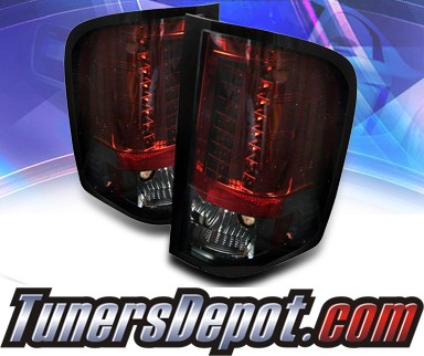Sonar® LED Tail Lights (Red/Smoke) - 09-10 Chevy Silverado Pickup Truck with 3047 Reverse Bulb ONLY (not 921 bulb)