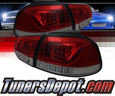 Sonar® LED Tail Lights (Red/Smoke) - 10-12 VW Volkswagen Golf (Incl. GTI)