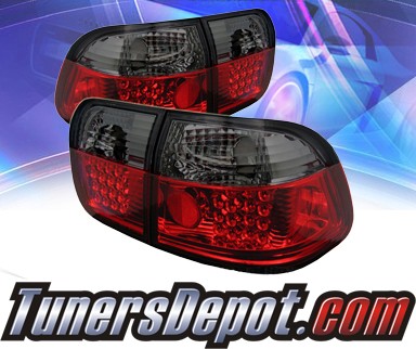 Sonar® LED Tail Lights (Red/Smoke) - 96-98 Honda Civic 4dr.