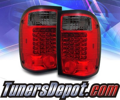 Sonar® LED Tail Lights (Red/Smoke) - 98-00 Ford Ranger