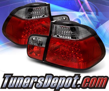 Sonar® LED Tail Lights (Red/Smoke) - 99-01 BMW 325i E46 4dr Sedan
