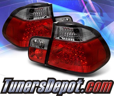Sonar® LED Tail Lights (Red/Smoke) - 99-01 BMW 330xi E46 4dr Sedan