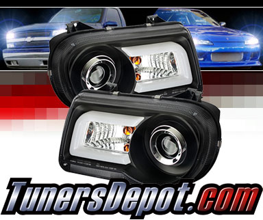 Sonar® Light Bar DRL Projector Headlights (Black) - 05-10 Chrysler 300C