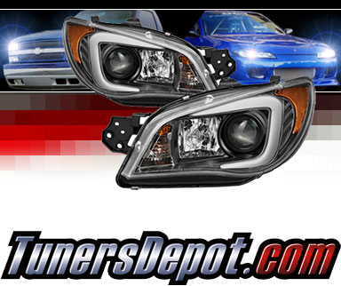 Sonar® Light Bar DRL Projector Headlights (Black) - 06-07 Subaru Impreza (Incl. WRX) (w/ HID Only)