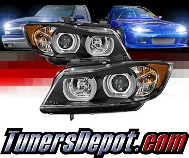 Sonar® Light Bar DRL Projector Headlights (Black) - 06-08 BMW 323i 4dr E90 (w/ AFS HID Only)