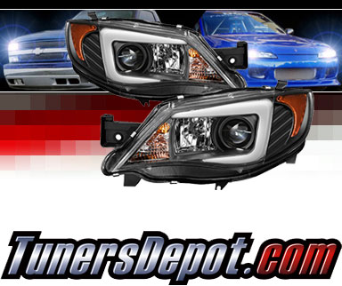 Sonar® Light Bar DRL Projector Headlights (Black) - 08-14 Subaru Impreza (Incl. WRX)
