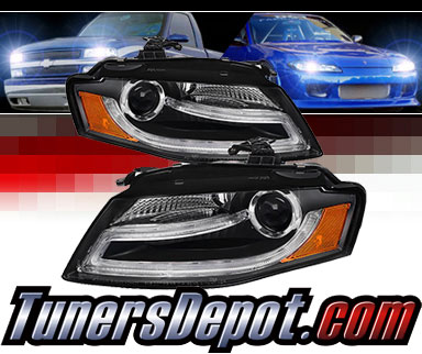 Sonar® Light Bar DRL Projector Headlights (Black) - 09-12 Audi A4