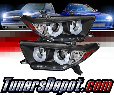 Sonar® Light Bar DRL Projector Headlights (Black) - 11-13 Toyota Highlander