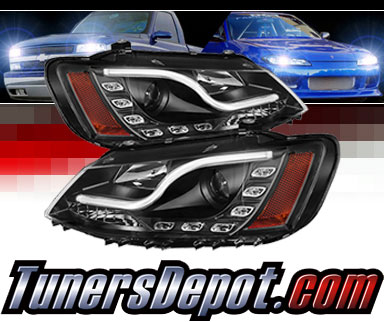 Sonar® Light Bar DRL Projector Headlights (Black) - 11-14 VW Volkswagen Jetta