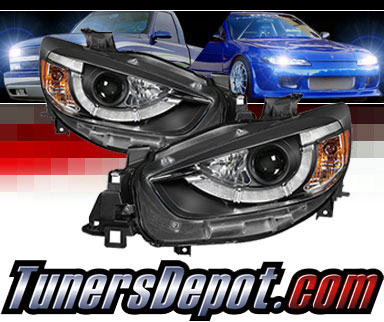 Sonar® Light Bar DRL Projector Headlights (Black) - 13-15 Mazda CX-5 CX5