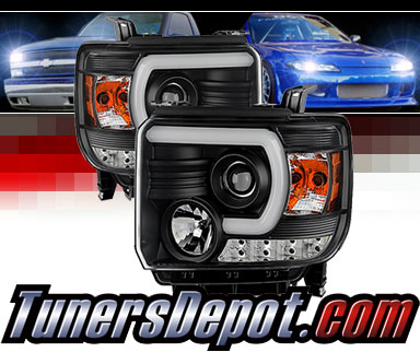 Sonar® Light Bar DRL Projector Headlights (Black) - 14-15 GMC Sierra (Exc. Factory LED DRL)