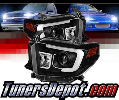 Sonar® Light Bar DRL Projector Headlights (Black) - 14-16 Toyota Tundra