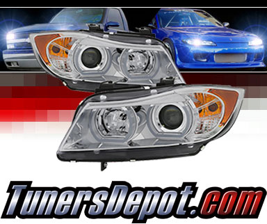 Sonar® Light Bar DRL Projector Headlights (Chrome) - 06-08 BMW 323i 4dr E90 (w/ AFS HID Only)