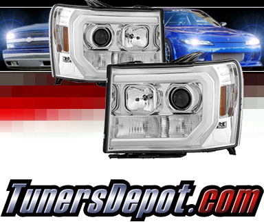 Sonar® Light Bar DRL Projector Headlights (Chrome) - 07-13 GMC Sierra (Incl. Denali & Hybrid)