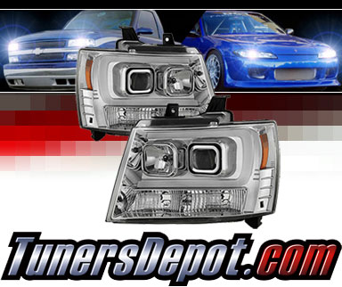Sonar® Light Bar DRL Projector Headlights (Chrome) - 07-14 Chevy Suburban (Version 2)