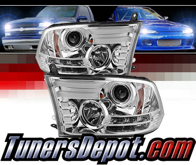 Sonar® Light Bar DRL Projector Headlights (Chrome) - 10-16 Dodge Ram Pickup 2500/3500
