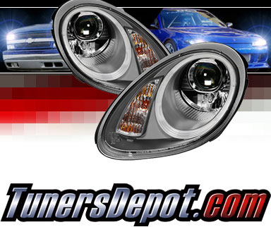 Sonar® Light Bar DRL Projector Headlights (Grey) - 05-08 Porsche Cayman