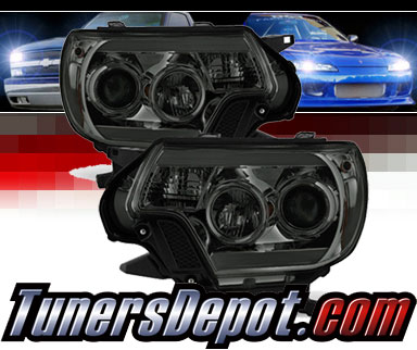 Sonar® Light Bar DRL Projector Headlights (Smoke) - 12-15 Toyota Tacoma