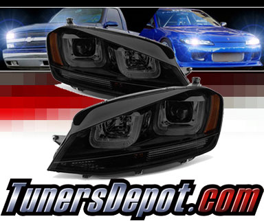 Sonar® Light Bar DRL Projector Headlights (Smoke) - 15-17 VW Volkswagen Golf