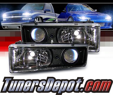Sonar® Projector Headlights (Black) - 88-98 GMC Full Size Pickup