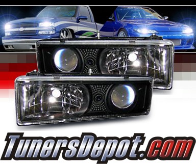 Sonar® Projector Headlights (Black) - 92-94 Chevy Blazer
