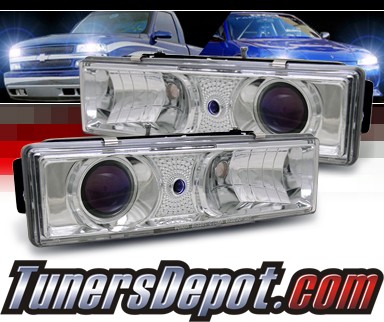 Sonar® Projector Headlights (Chrome) - 88-98 Chevy Full Size Pickup