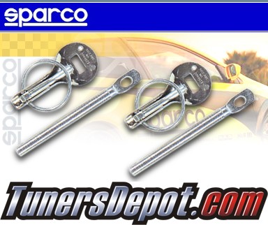 Sparco® Racing Hood Pins - Silver (Pair)