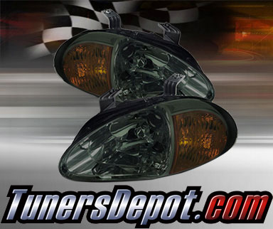 TD® 1pc Amber Crystal Headlights (Smoke) - 93-97 Honda Del Sol