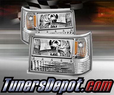 TD® 1pc Crystal Headlights (Chrome) - 93-98 Jeep Grand Cherokee