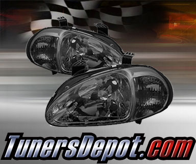 TD® 1pc Crystal Headlights (Smoke) - 93-97 Honda Del Sol